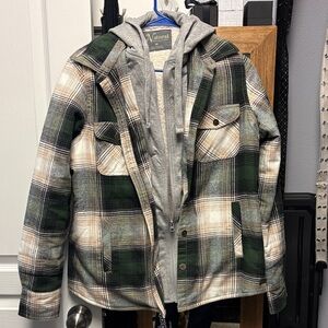 Natural Reflections Green and Gray Plaid Women's Jacket